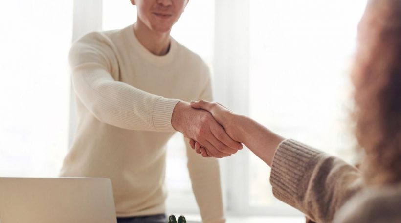 handshake with moving company